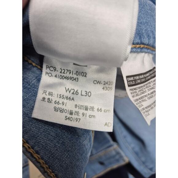 NWT Levi Strauss Mile High Super Skinny High Waist Blue Jeans Sz 2 M 26x30 - Picture 5 of 7